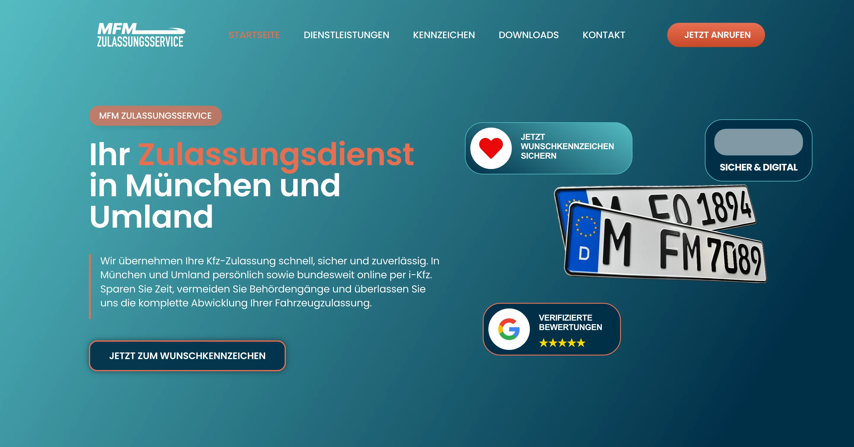 Screenshot MFM Zulassungsservice